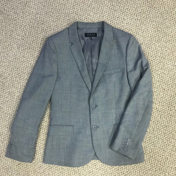 FOREVER 21 MEN Light Blue Gray Stylish Work Blazer - Picture 3 of 7